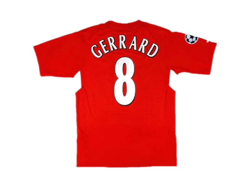 Gerrard #8 Liverpool Retro Football Jersey Home UCL Final Shirt 2004/05