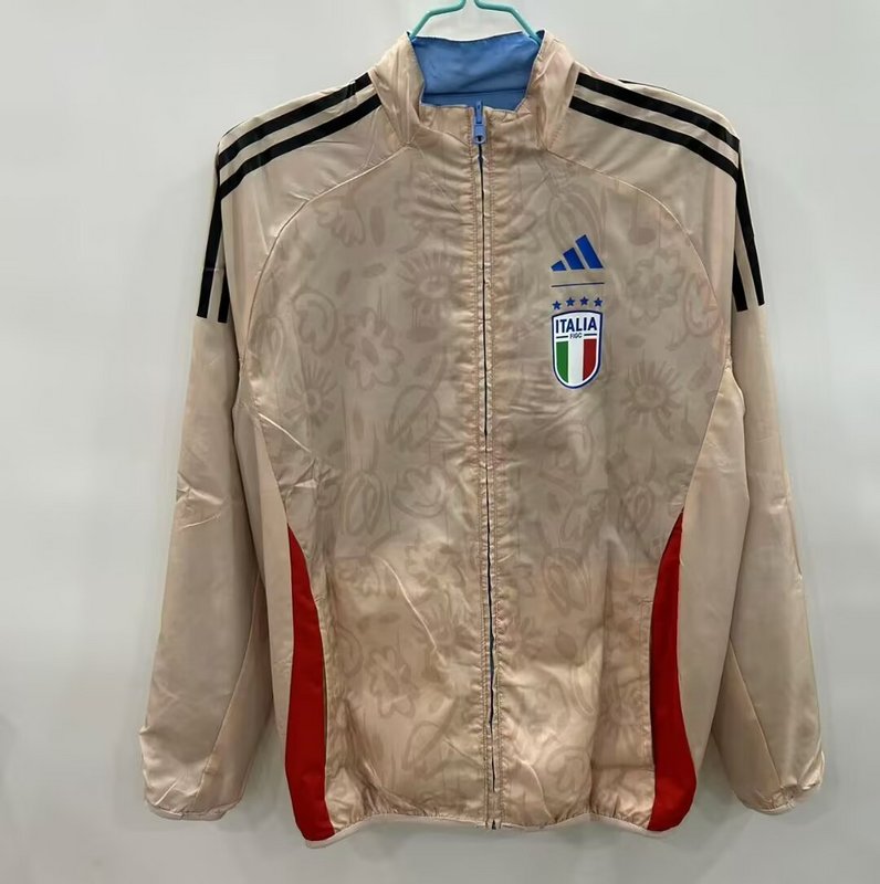 Italy Reversible Double-Sides Windbreaker Jacket Blue&Beige 2025