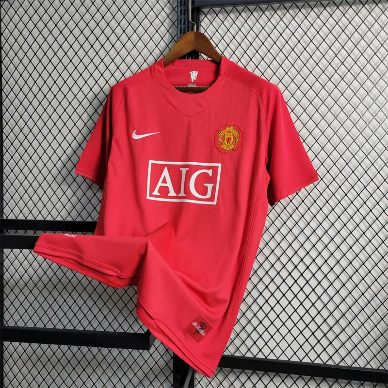 Ronaldo #7 Manchester United Retro Home Football Jersey Shirt 2007/08