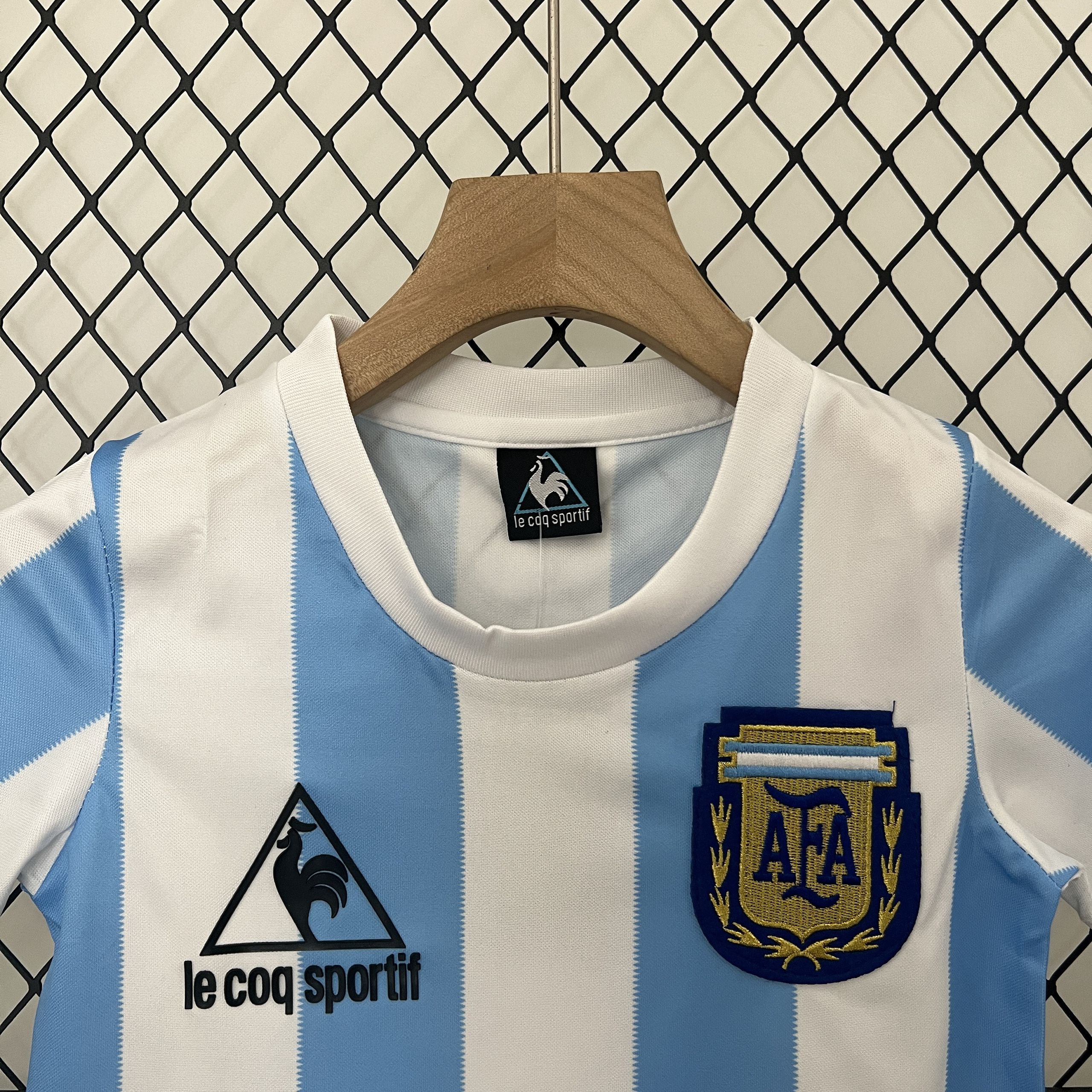 Argentina Retro Home Soccer Uniform Kids Kit Jersey+Shorts 1986