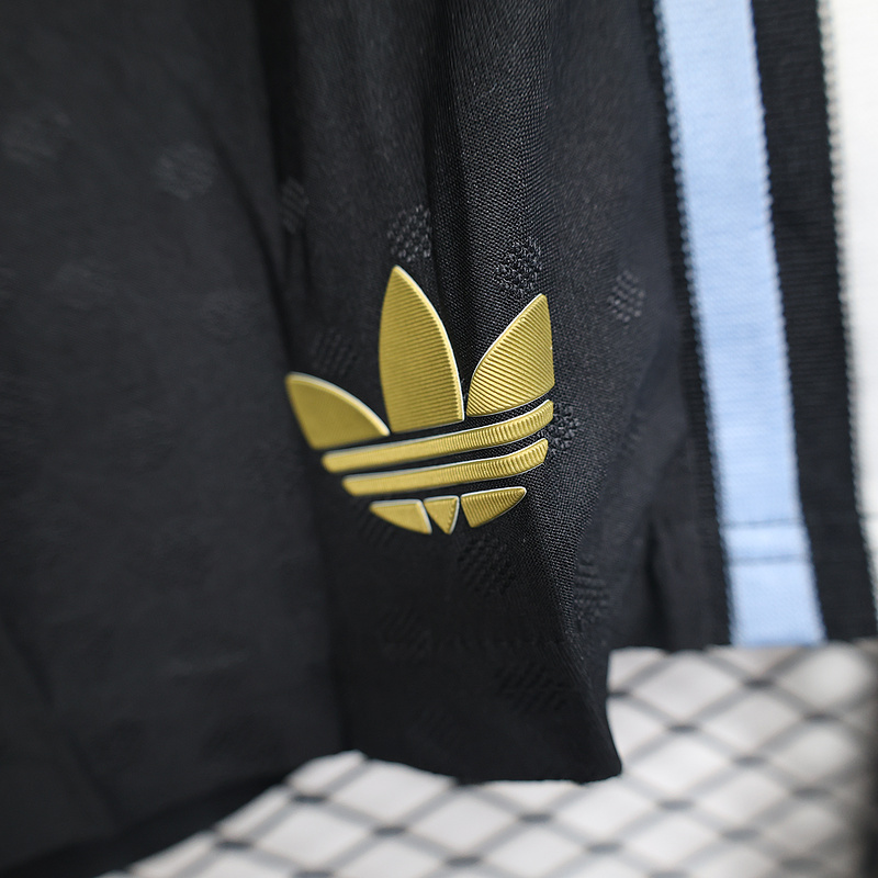 Argentina Authentic Soccer Jersey Black Shorts 2025