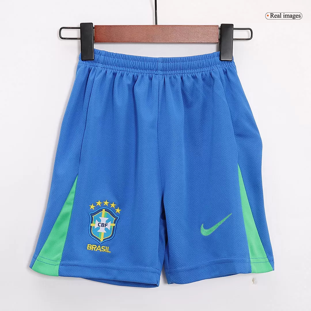 Brazil Home Soccer Uniform Kids Kit Jersey+Shorts Copa America 2024
