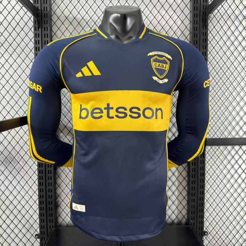 Boca Juniors Authentic Soccer Jersey Home Long Sleeve Shirt 2025/26