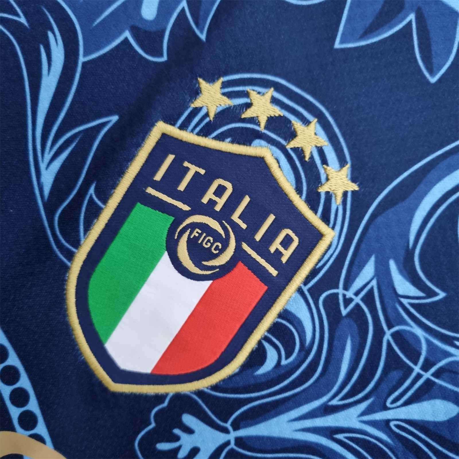 Italy Soccer Jersey x Versace Blue Special Edition Custom Shirt 2022