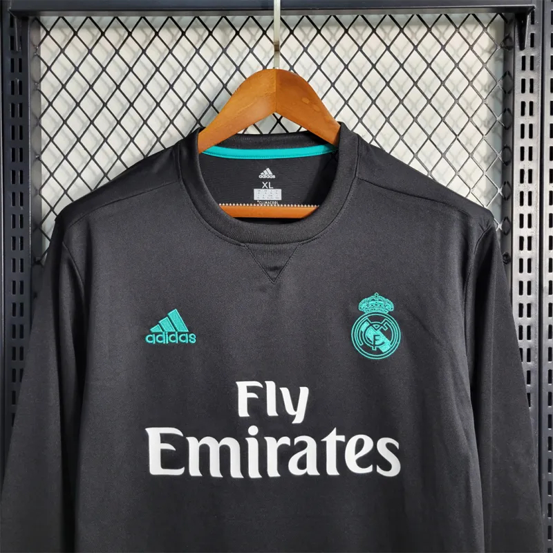 Real Madrid Retro Jersey Away Long Sleeve Soccer Shirt 2017/18