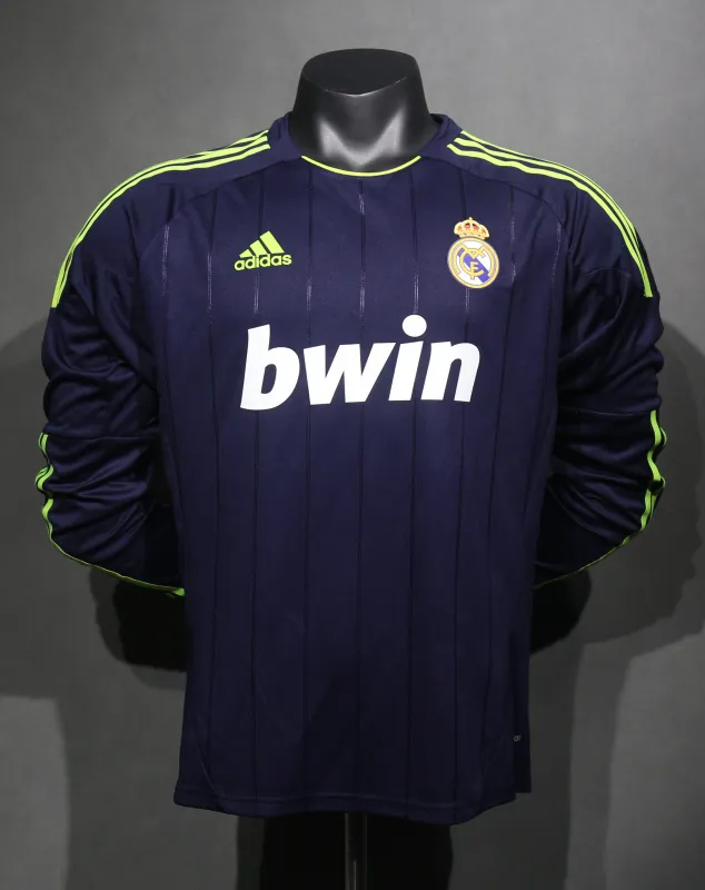 Real Madrid Authentic Retro Jersey Away Long Sleeve Soccer Shirt 2012/13