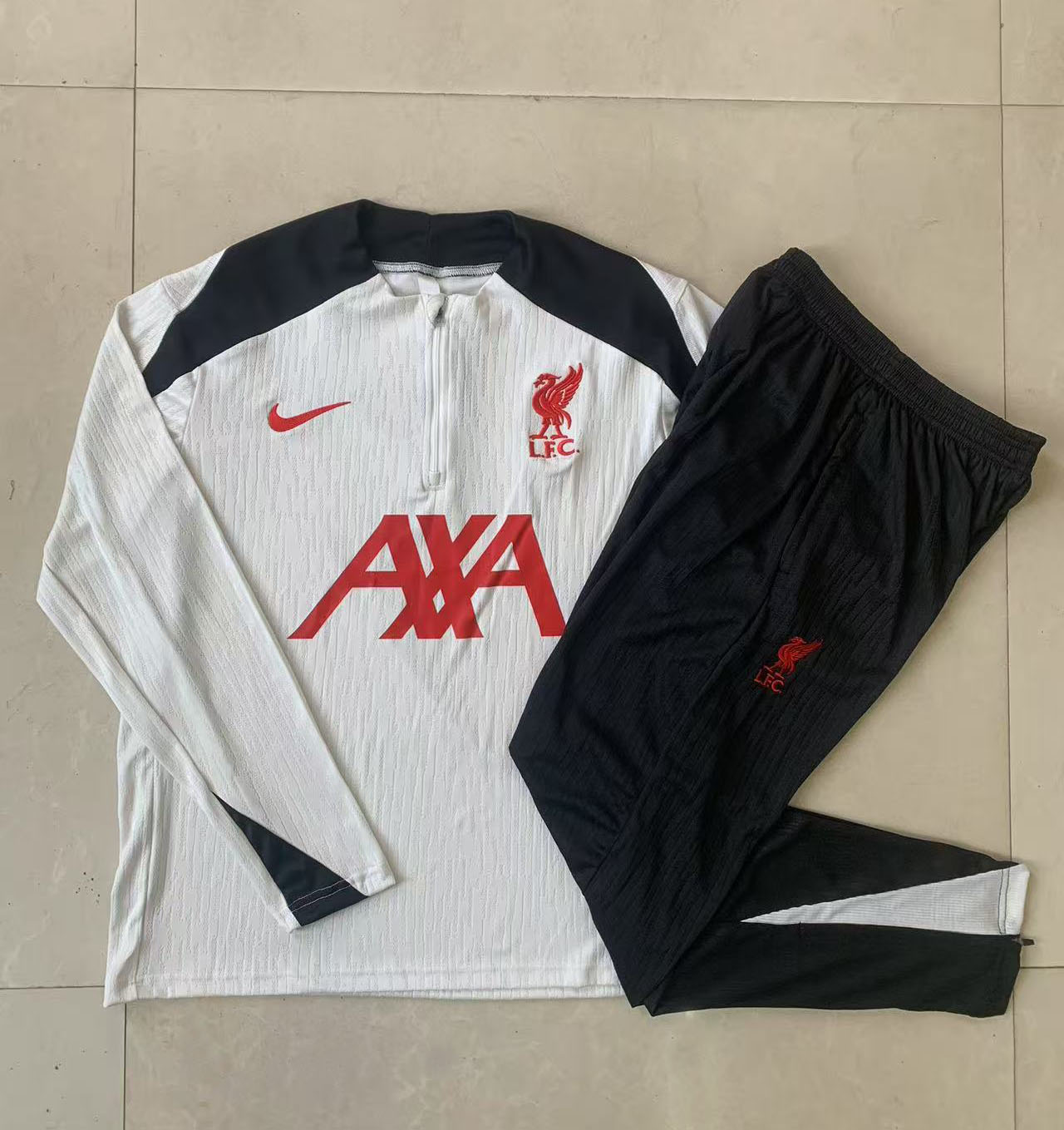 Kids Liverpool Training Kit (Sweatshirt+Pants) Light Gray 2025/26