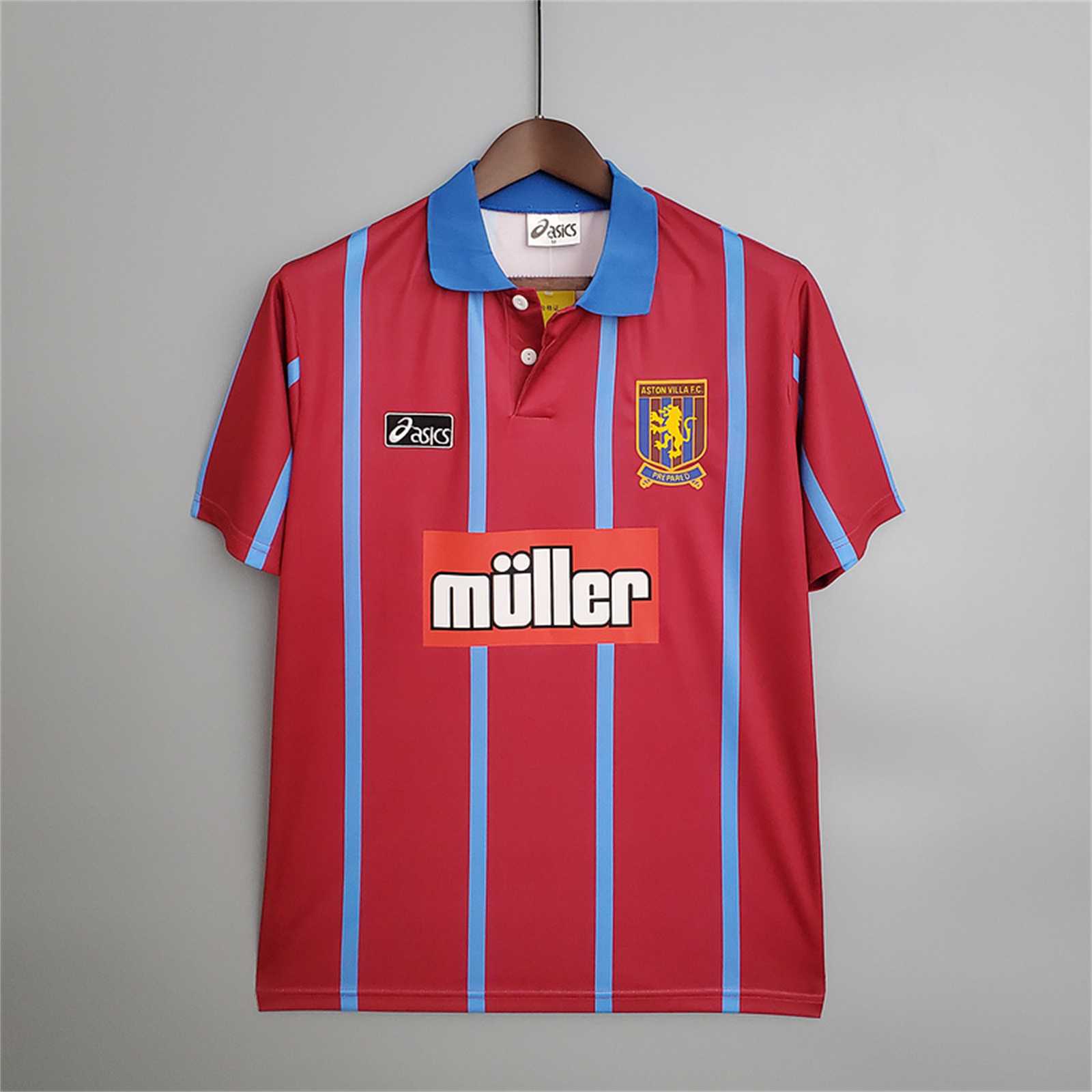 Aston Villa Retro Football Jersey Home Custom Shirt 1993-95