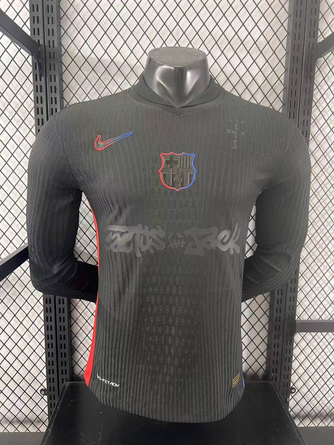 Authentic Soccer Jersey Barcelona Away x Travis Scott Long Sleeve Shirt 2024/25