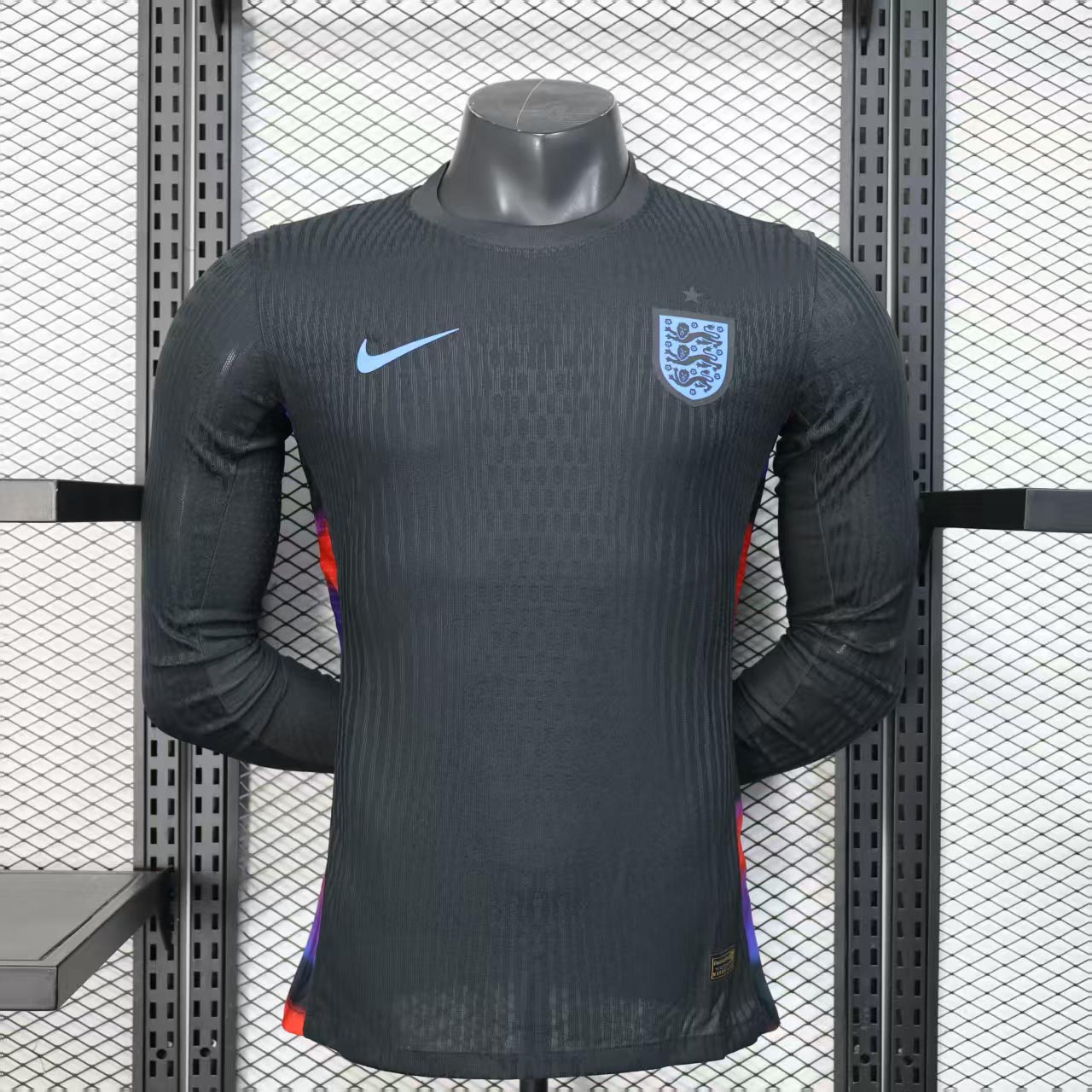 England Authentic Soccer Jersey Away Long Sleeve Shirt 2025