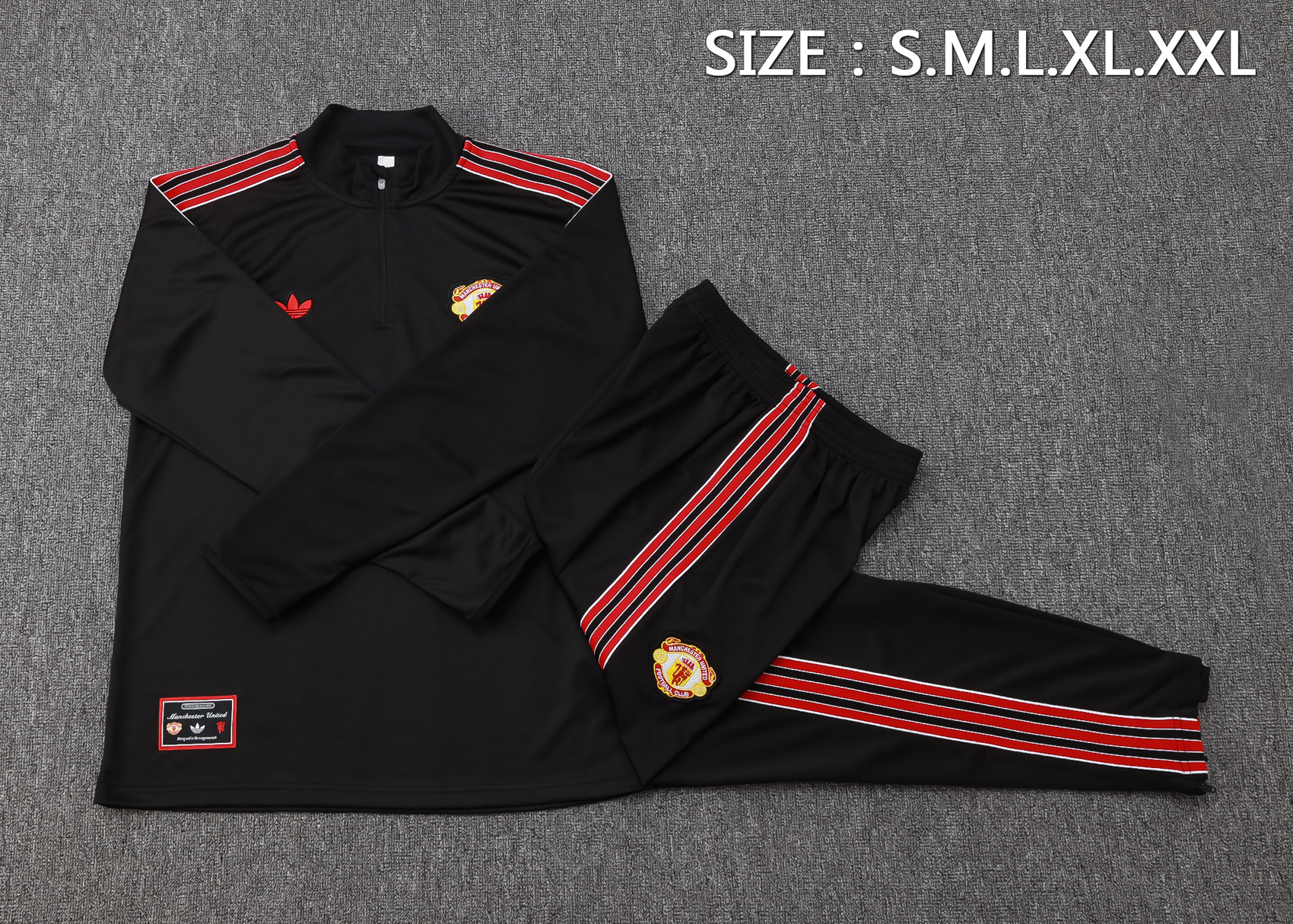 Manchester United Training Kit (Sweatshirt+Pants) Black 2025/26