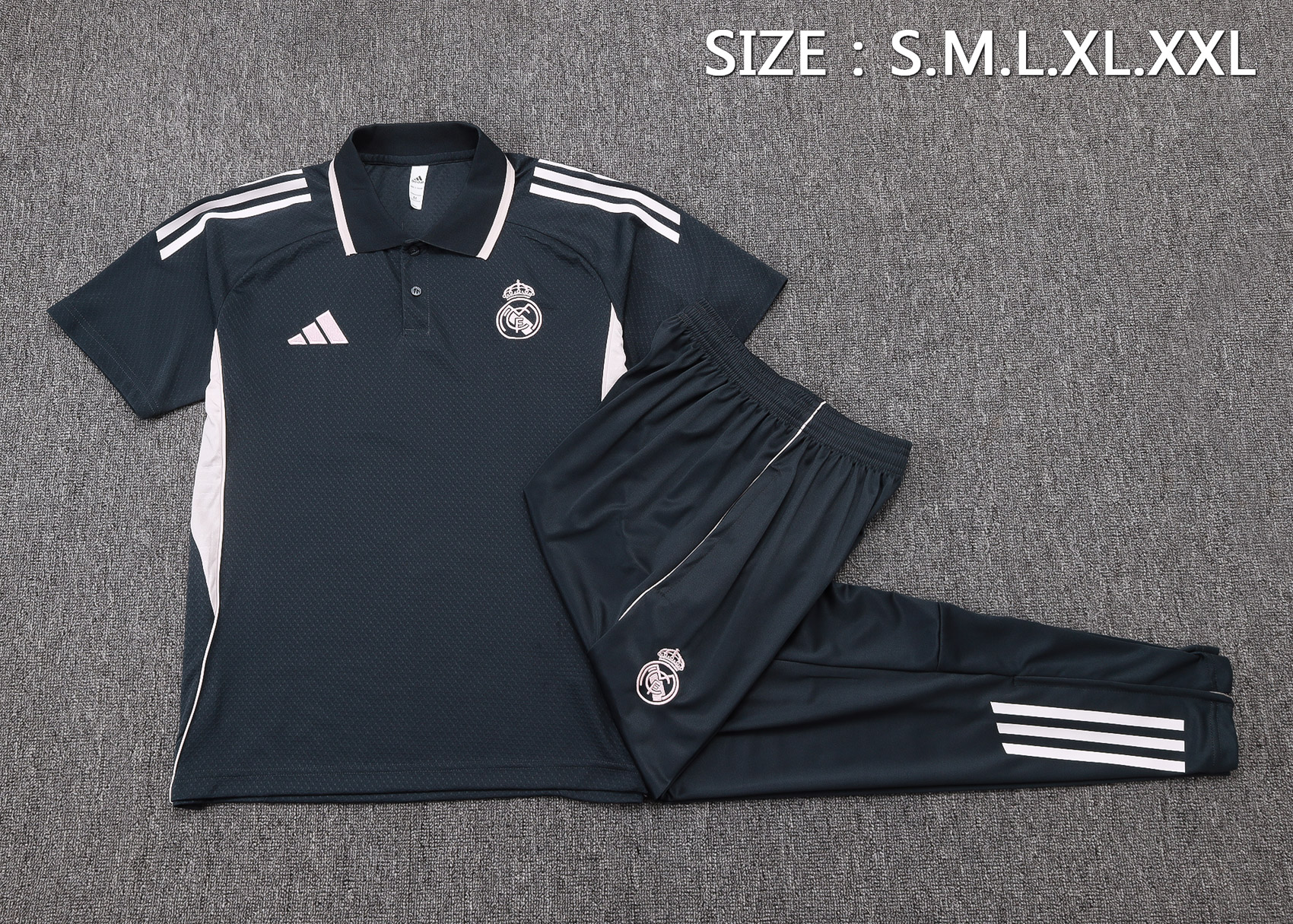 Real Madrid Training Kit (Polo+Pants) Gray 2025/26