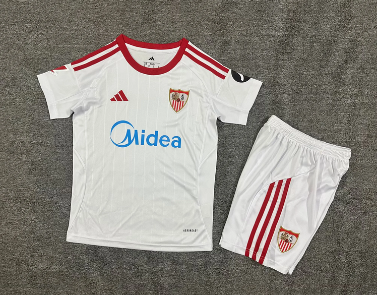 Sevilla FC Soccer Jersey Home Kids Kit Jersey+Shorts 2025/26