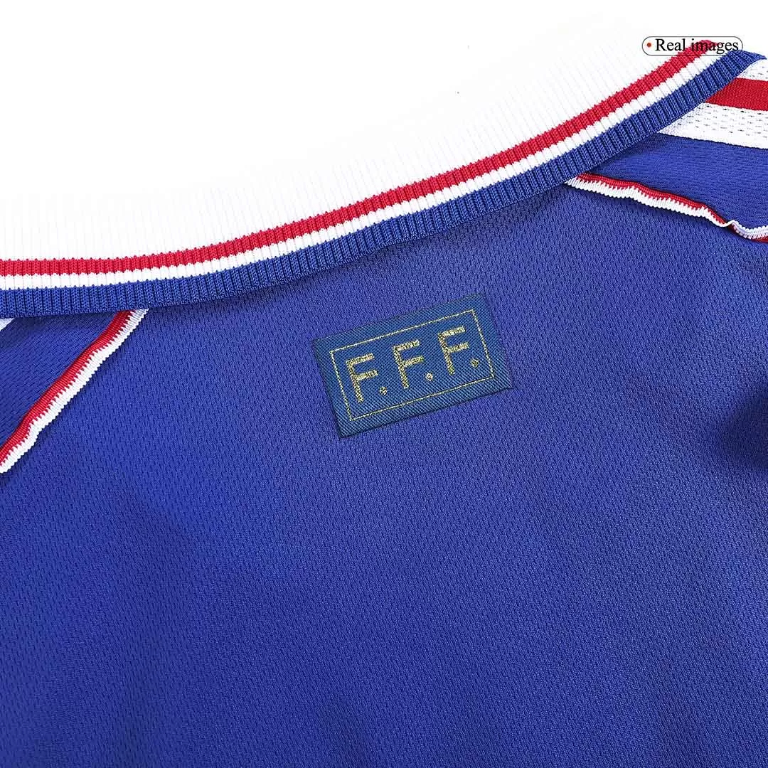 France Retro Soccer Jersey Home Custom Shirt World Cup 1998