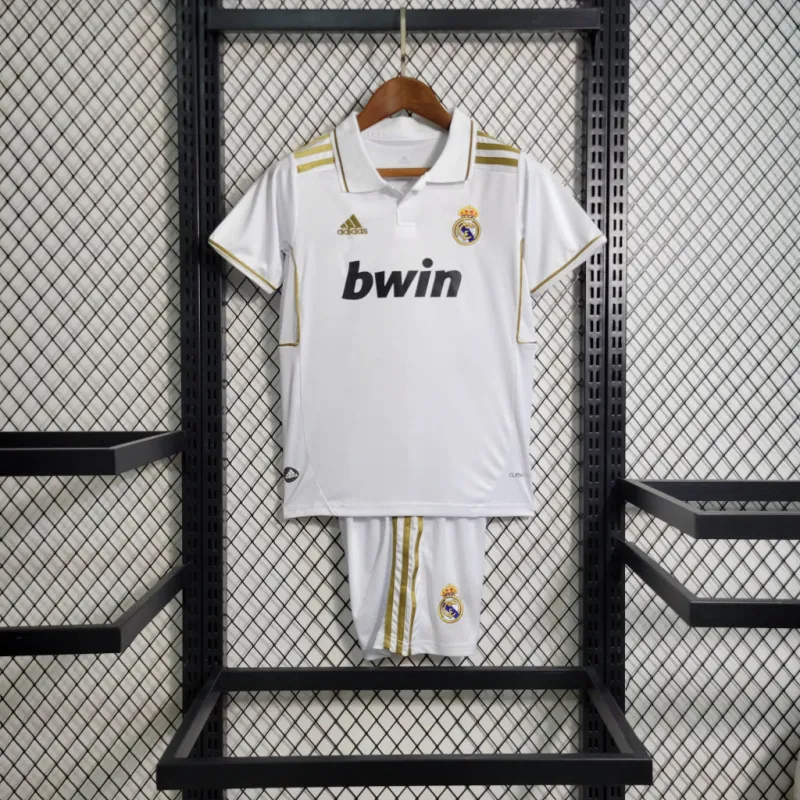 Real Madrid Retro Jersey Home Kids Kit Jersey+Shorts 2011/12