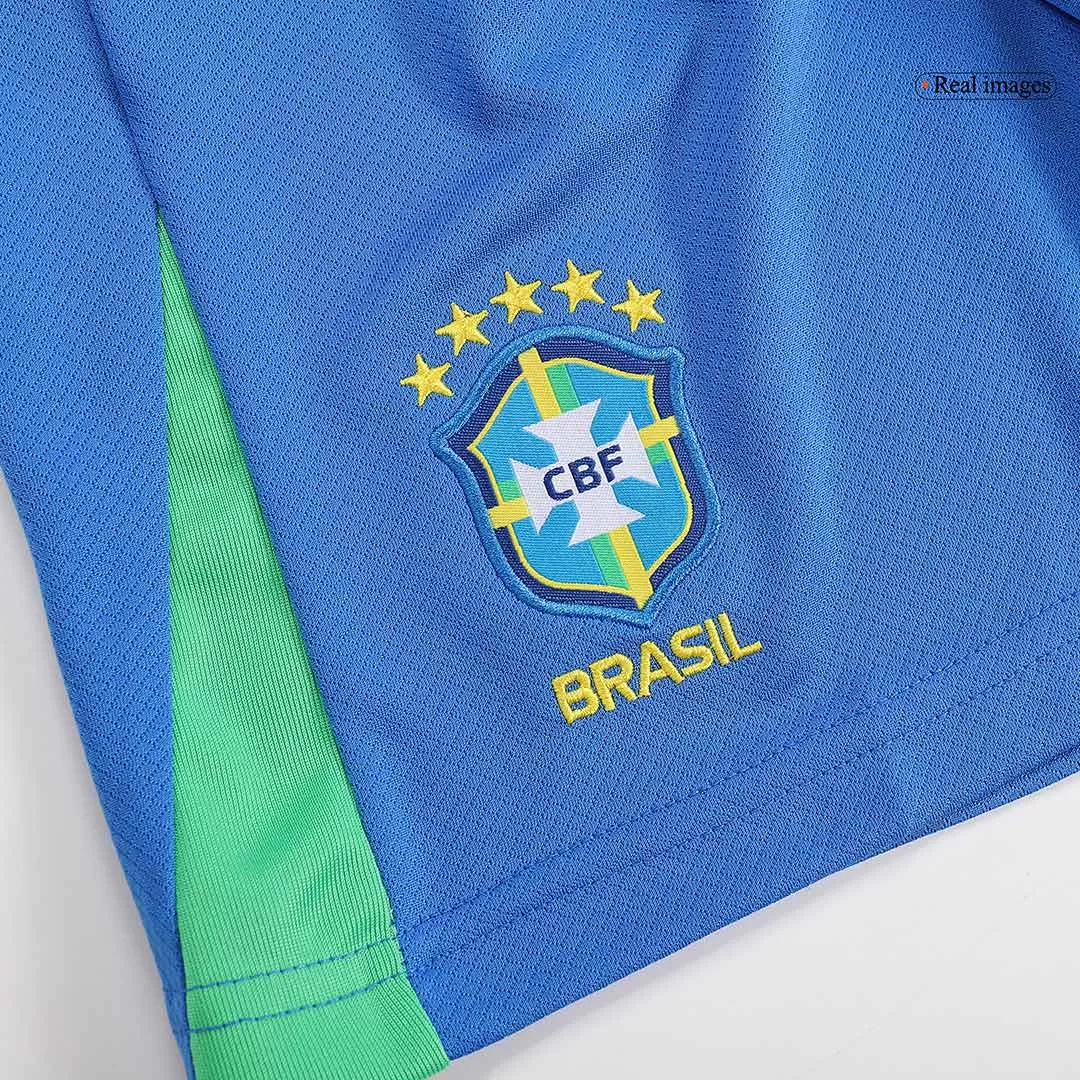 Brazil Home Soccer Uniform Kids Kit Jersey+Shorts Copa America 2024