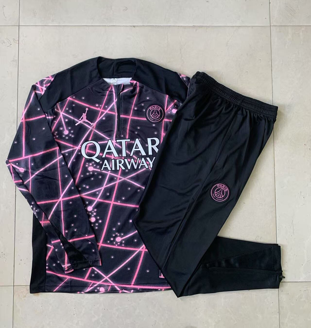 Kids PSG Training Kit (Sweatshirt+Pants) Black 2025/26