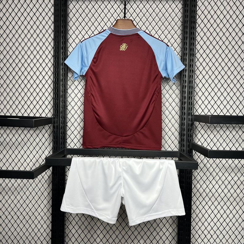 Aston Villa Football Jersey Home Kids Kit Jersey+Shorts 2024/25