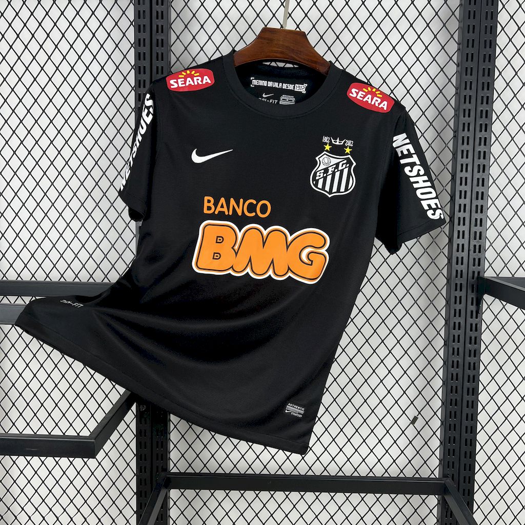 Santos FC Retro Soccer Jersey Black Edition Custom Shirt 2012