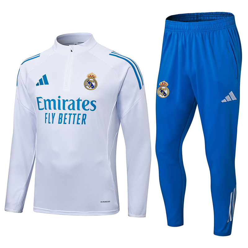Real Madrid Training Kit (Sweatshirt+Pants) White 2025/26