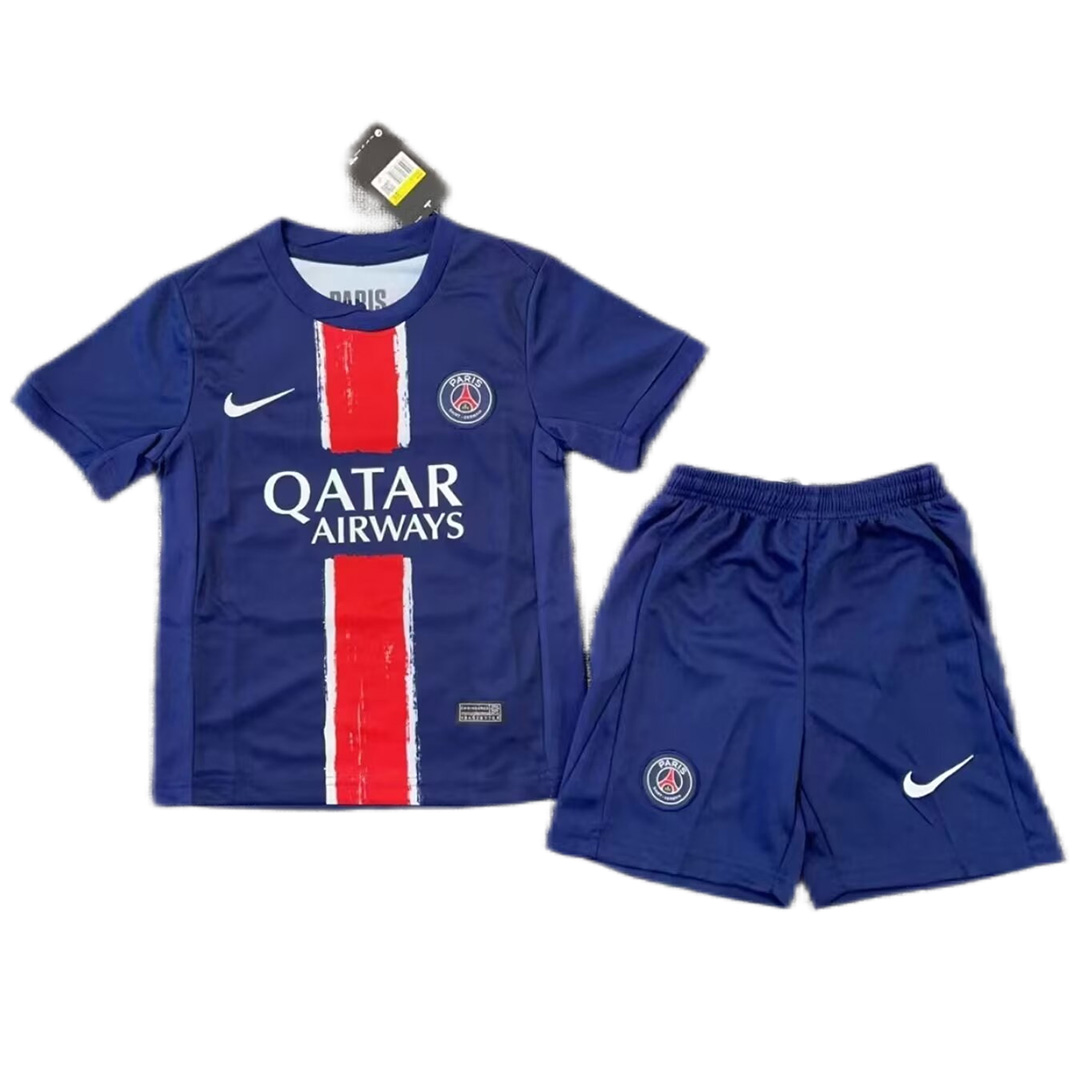PSG Soccer Jersey Home Kids Kit Jersey+Shorts 2024/25