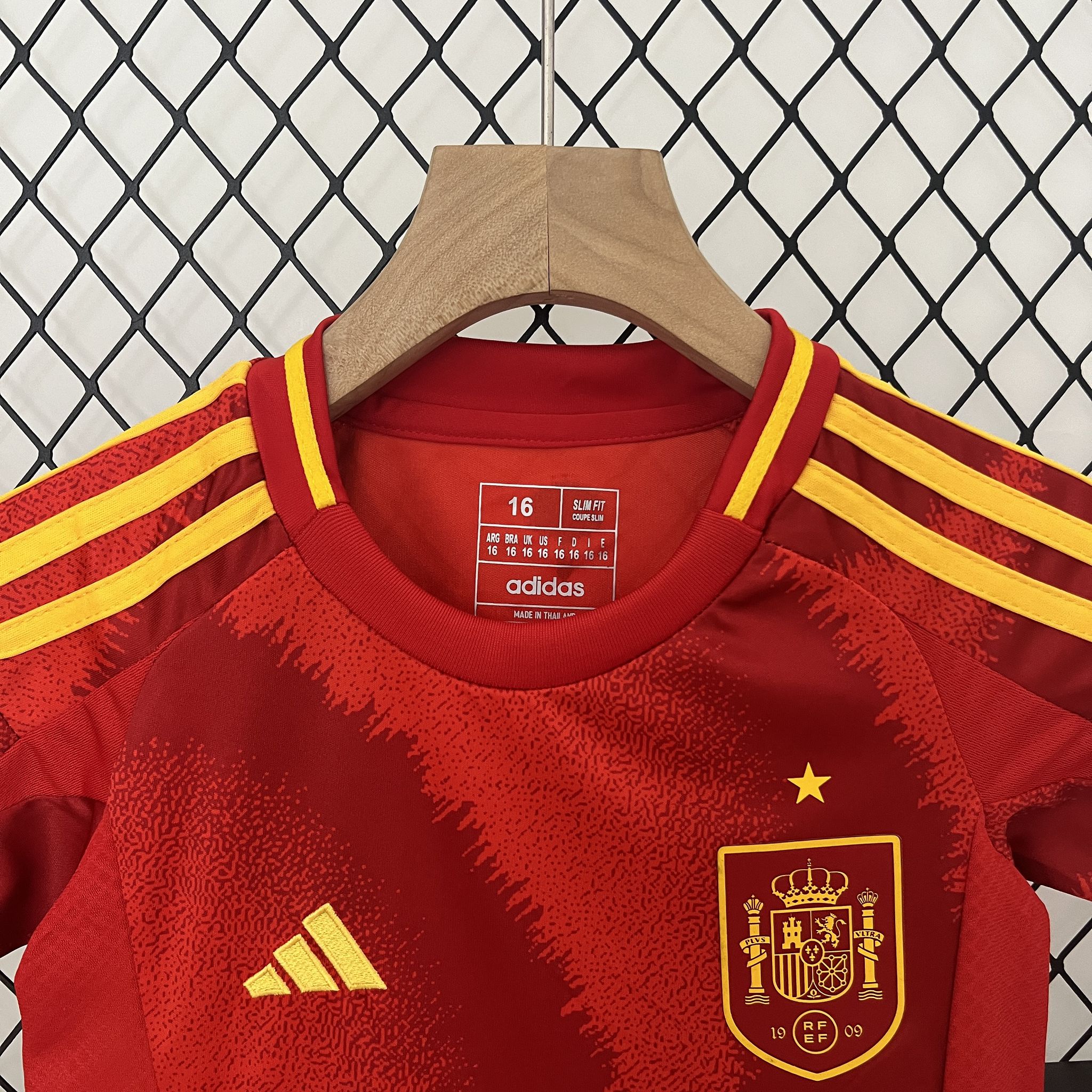 Spain Home Football Uniform Kids Kit Jersey+Shorts EURO 2024