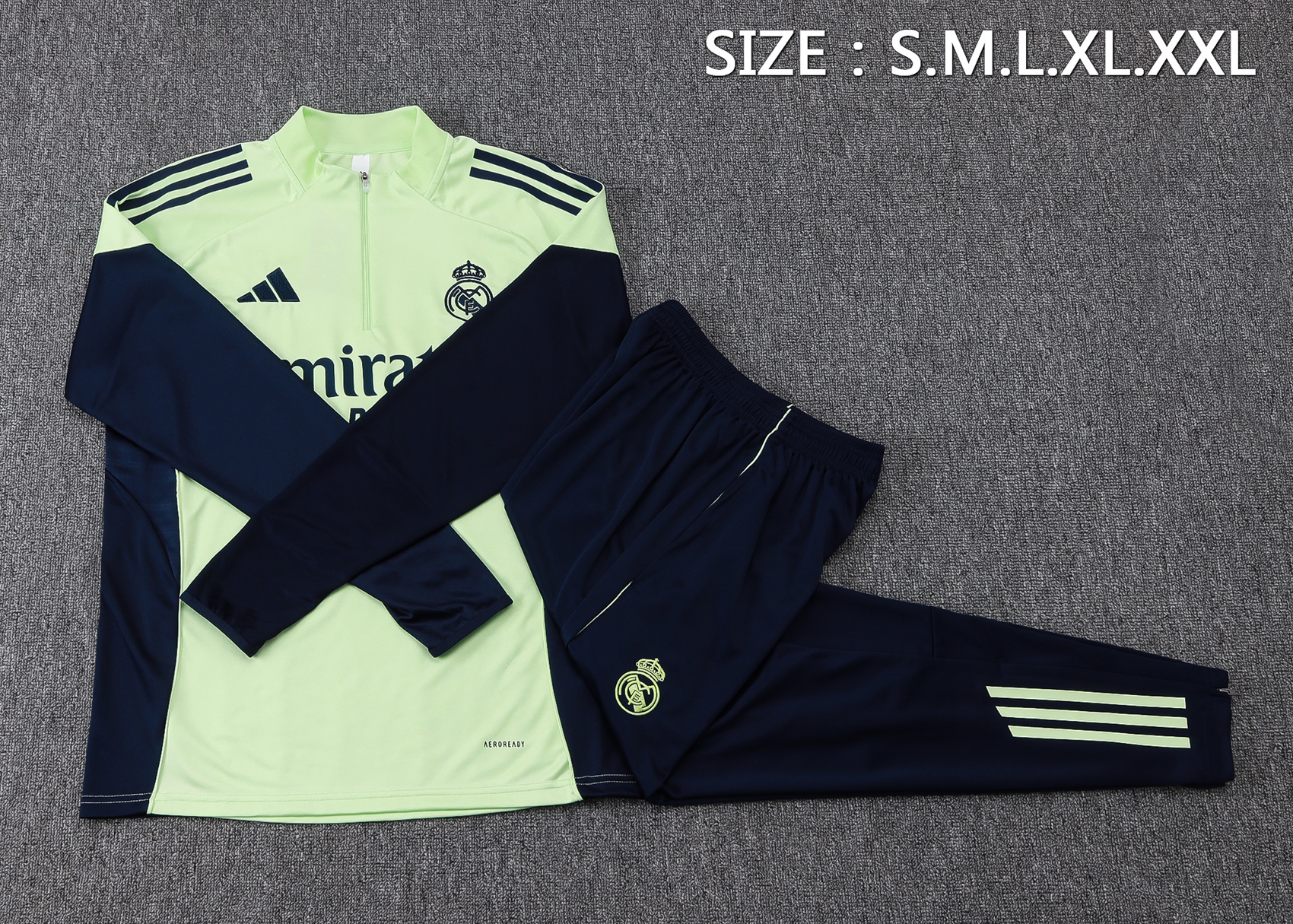 Real Madrid Training Kit (Sweatshirt+Pants) Light Green 2025/26