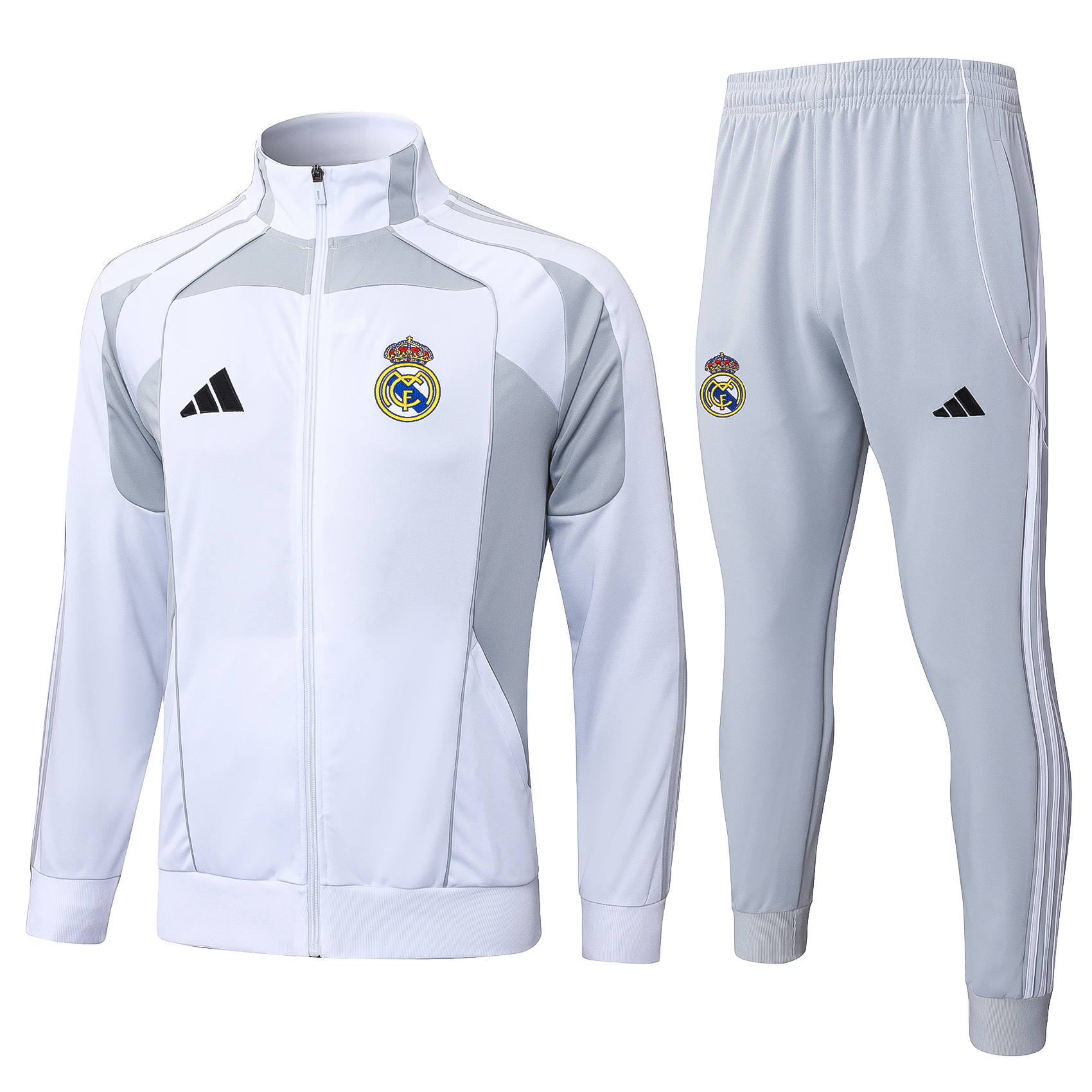Real Madrid Training Kit (Jacket+Pants) White&Grey 2025/26
