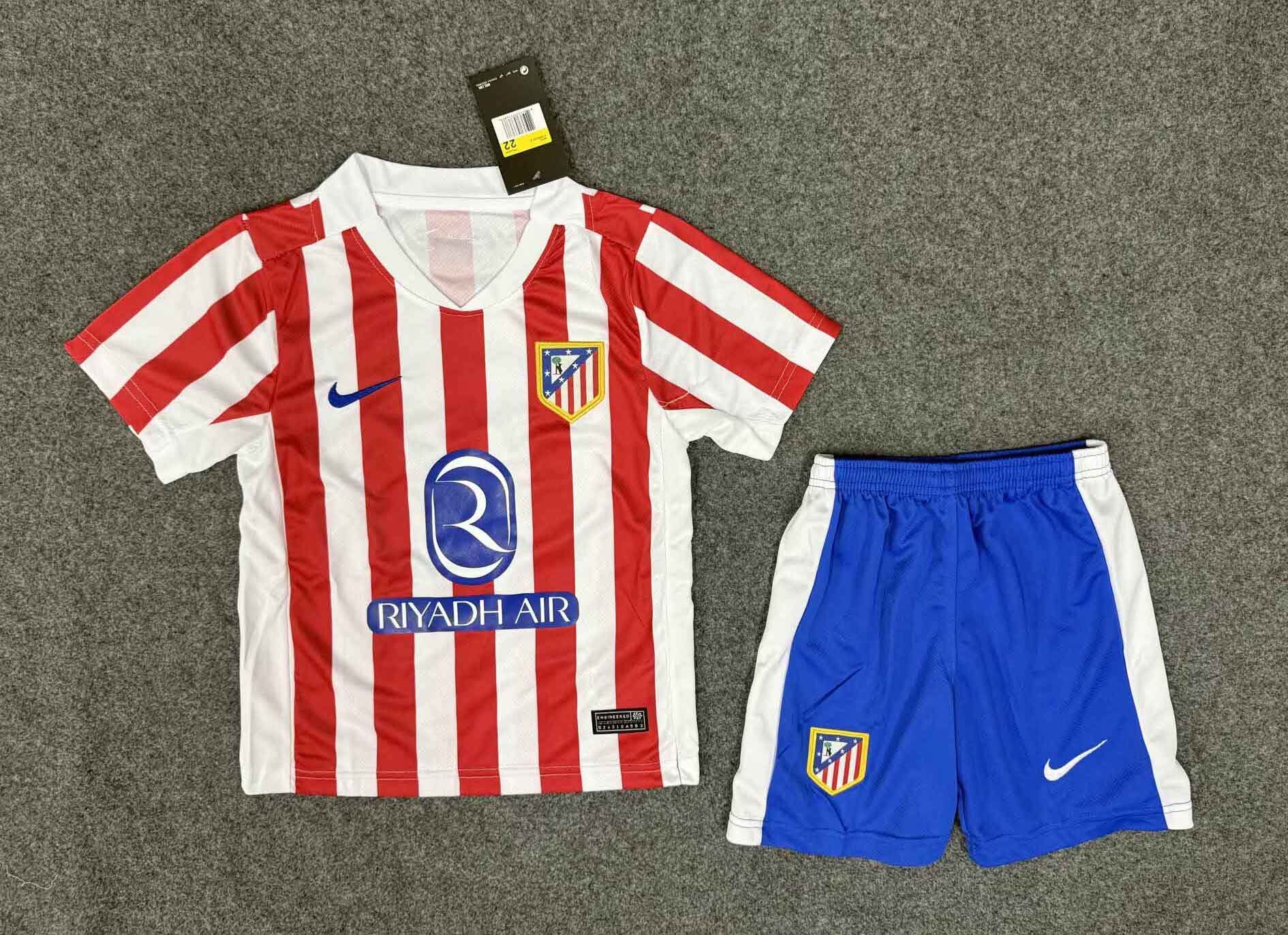 Atletico Madrid Soccer Jersey Home Kids Kit Jersey+Shorts 2025/26