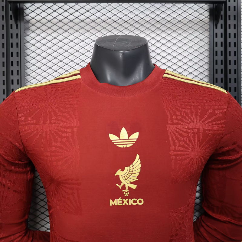 Mexico Authentic Red Special Long Sleeve Soccer Jersey 2025