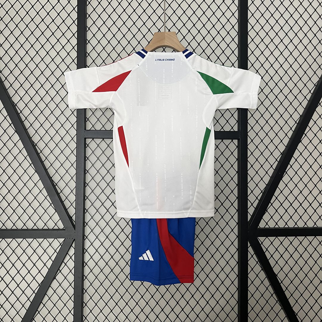 Italy Away Football Uniform Kids Kit Jersey+Shorts EURO 2024