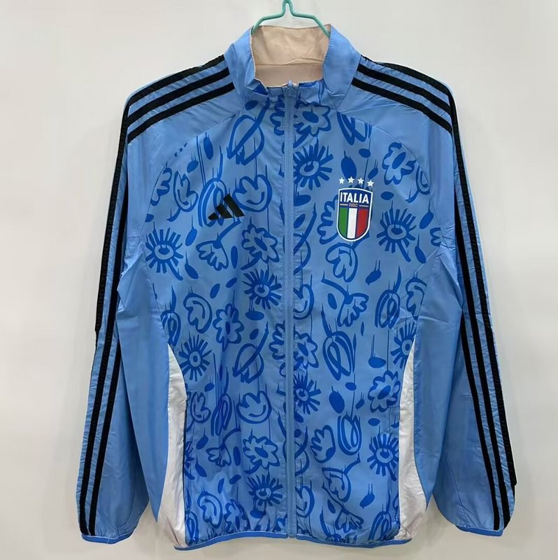 Italy Reversible Double-Sides Windbreaker Jacket Blue&Beige 2025