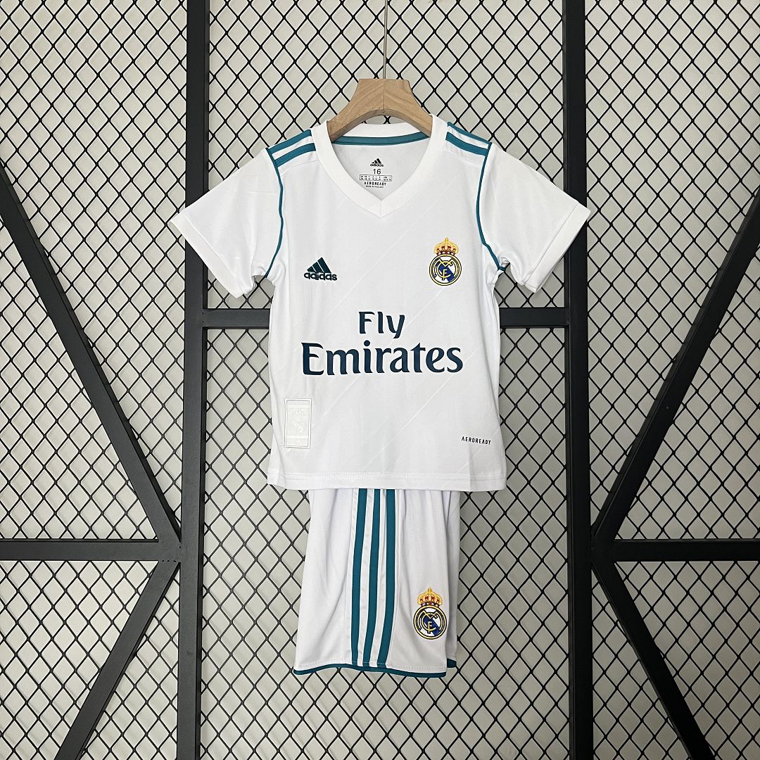 Real Madrid Retro Jersey Home Kids Kit Jersey+Shorts 2017/18
