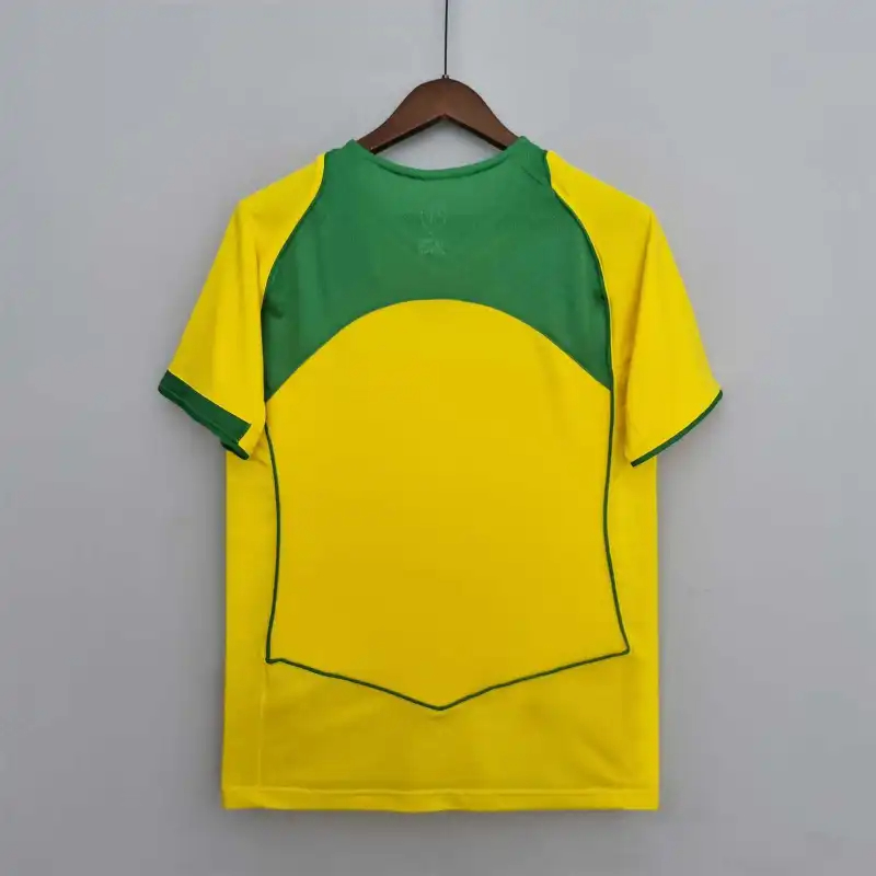 Brazil Retro Jersey Custom Home Soccer Jersey 2004