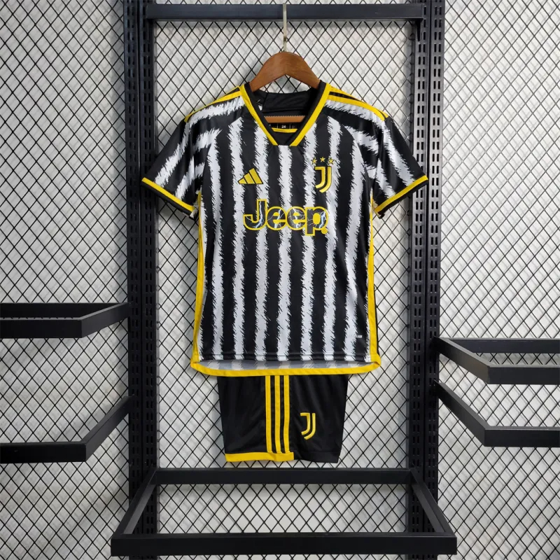 Juventus Soccer Jersey Home Kids Kit Jersey+Shorts 2023/24