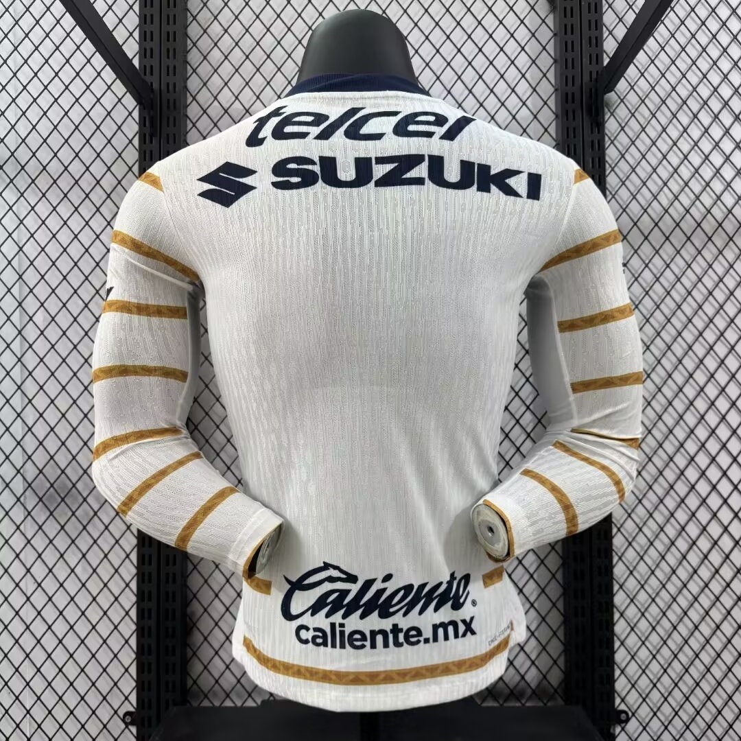 Pumas UNAM Authentic Soccer Jersey Home Long Sleeve Shirt 2024/25