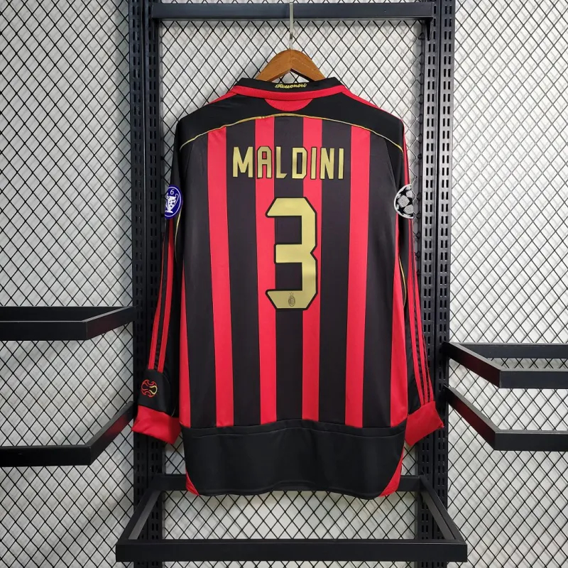 AC Milan Retro Soccer Jersey Home Long Sleeve Custom Shirt 2006/07