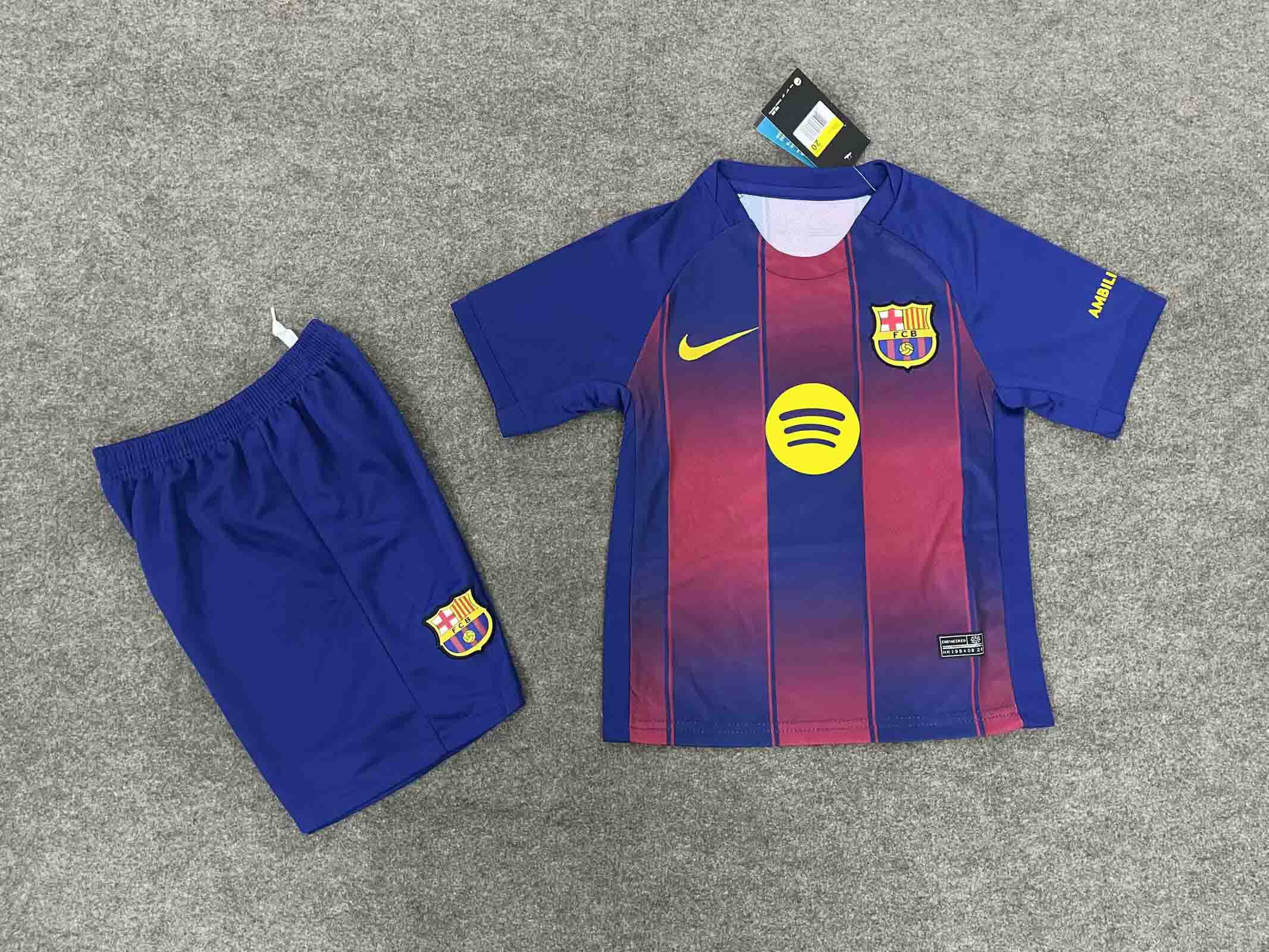 Barcelona Home Soccer Kids Kit Jersey+Shorts 2025/26