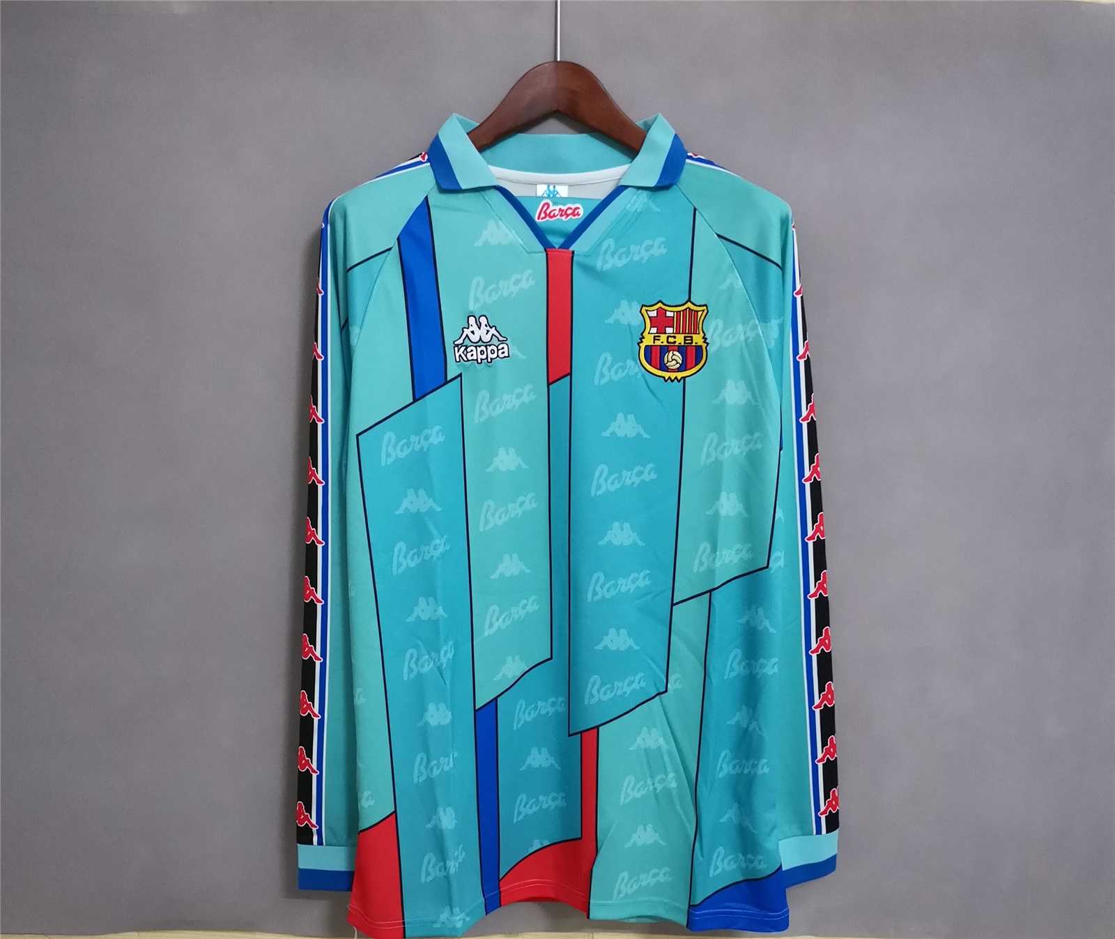 Barcelona Retro Jersey Away Long Sleeve Soccer Shirt 1996-97