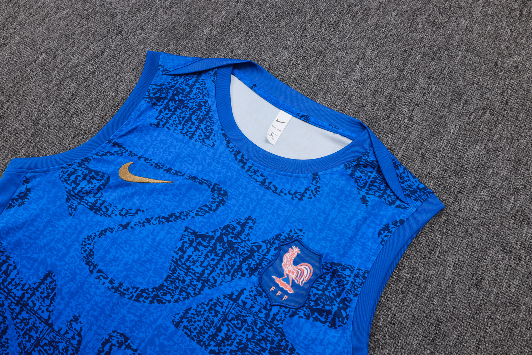 France Sleeveless Training Kit Blue 2025