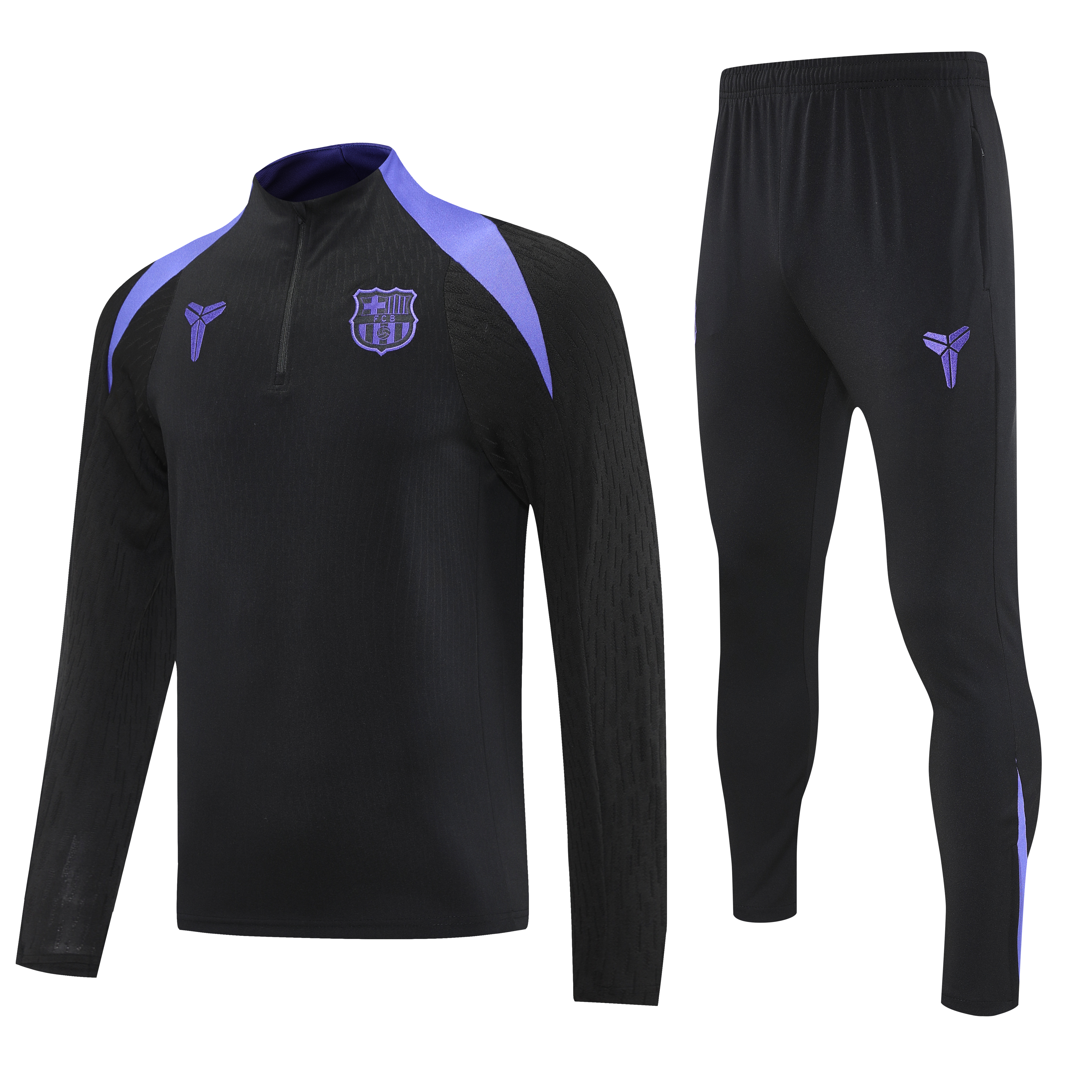 Barcelona Authentic Training Kit (Sweatshirt+Pants) Black&Purple 2025/26 - Player Version