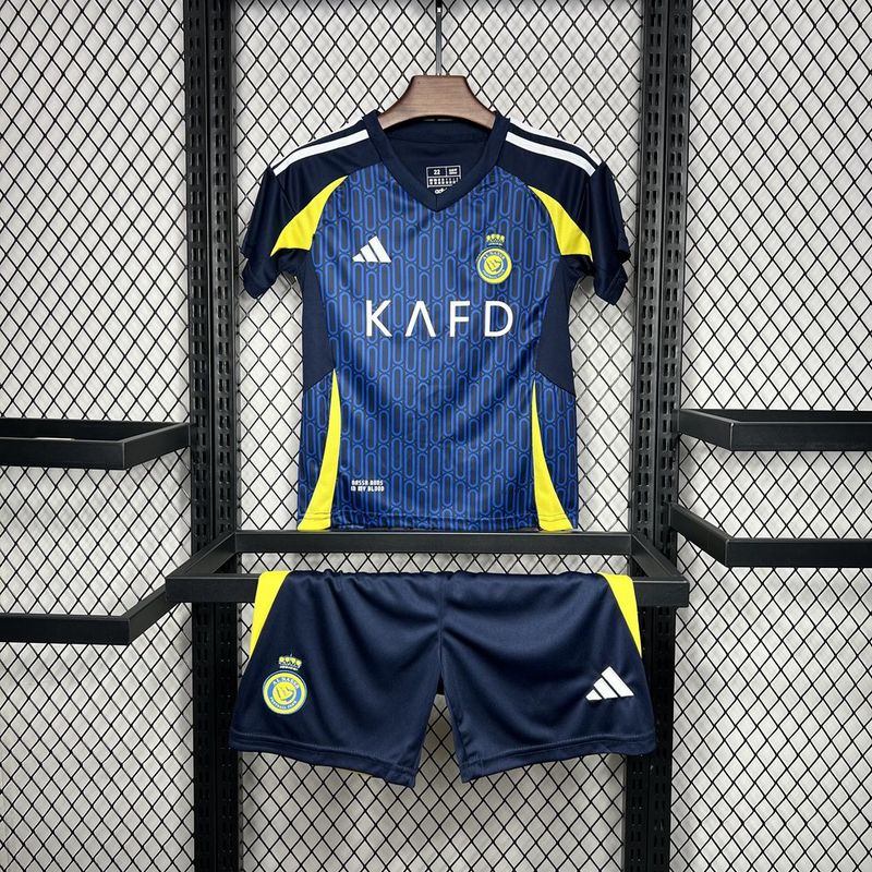 Al Nassr Soccer Jersey Away Kids Kit Jersey+Shorts 2024/25