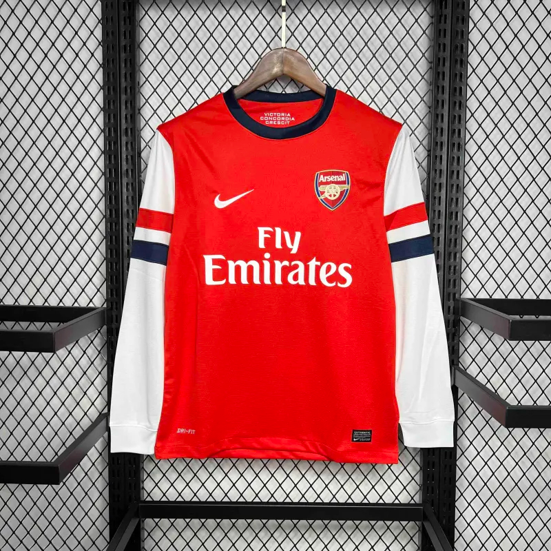 Arsenal Soccer Retro Jersey Home Custom Long Sleeve Shirt 2012-13