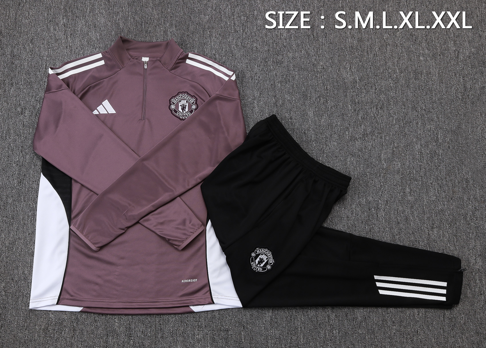 Manchester United Training Kit (Sweatshirt+Pants) Grayish Purple 2025/26