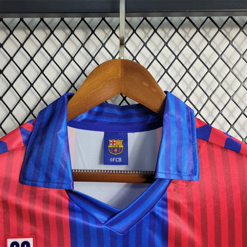 Barcelona Retro Jersey Home Long Sleeve Soccer Shirt 1991-92