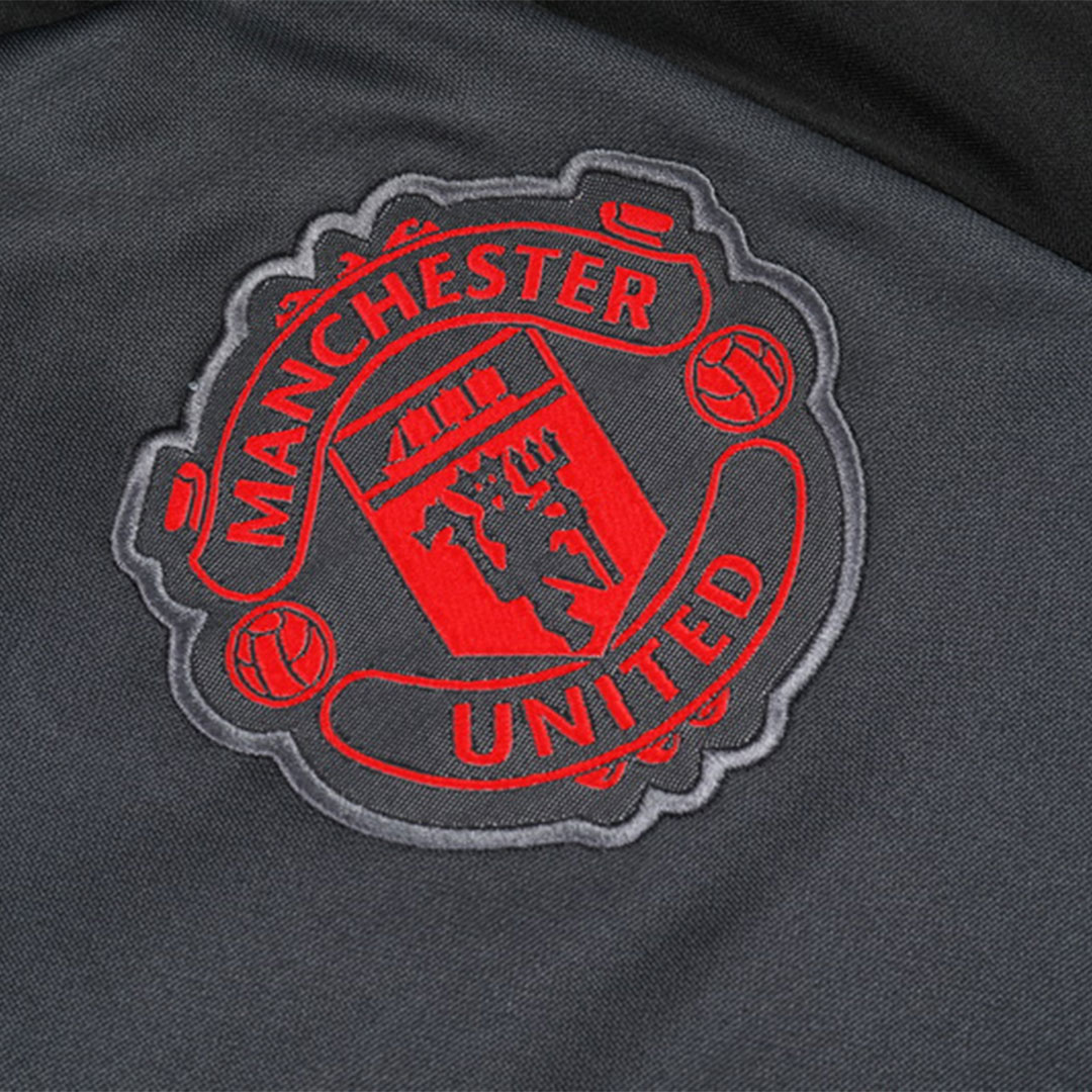 Manchester United 1/2 Zipper Sweat Kit (Top+Pants) Black 2024/25