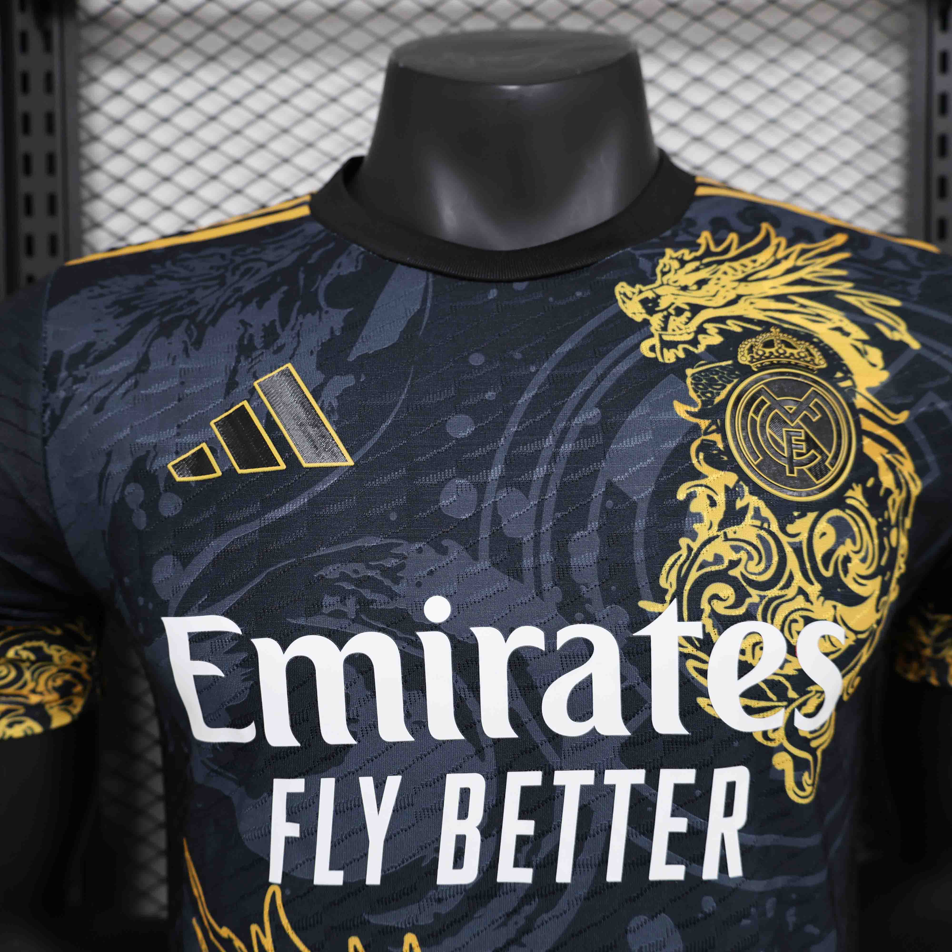 Real Madrid Authentic Soccer Jersey Golden Dragon Special Edition Shirt 2024/25