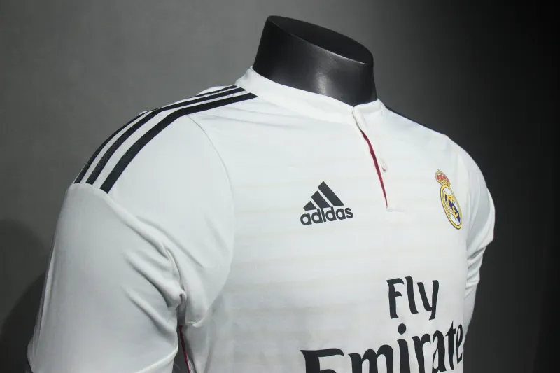 Real Madrid Authentic Retro Jersey Home Long Sleeve Soccer Shirt 2014/15