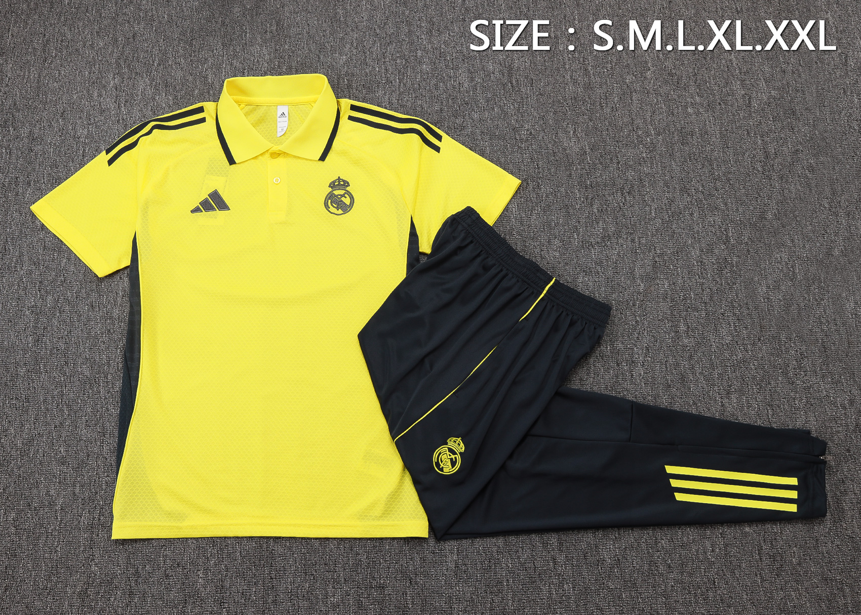Real Madrid Training Kit (Polo+Pants) Yellow 2025/26