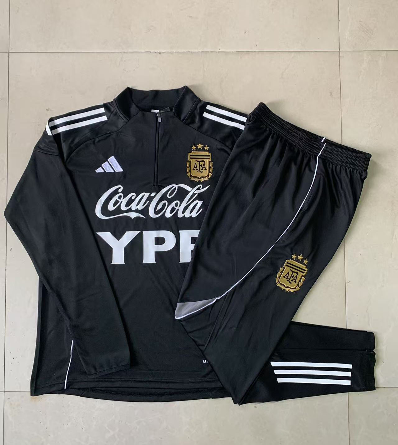 Kids Argentina Training Kit (Sweatshirt+Pants) Black 2025